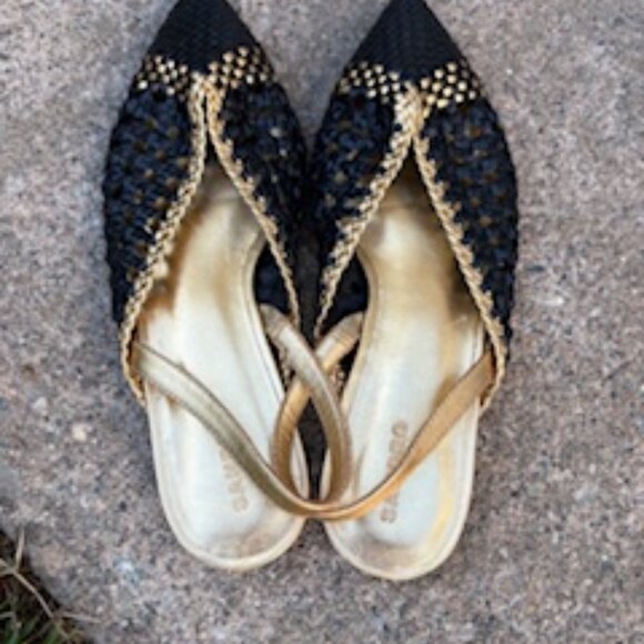 Sandro black and gold shoes European size 36 - Picture 1 of 1